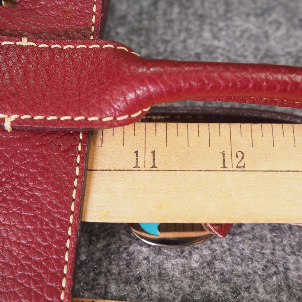 Dooney & Bourke City Barlow Satchel Burgundy Pebbled Leather Tassel Bag - Picture 16 of 16